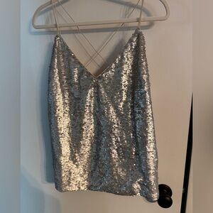 ASOS Silver Sequin Camisole Top
